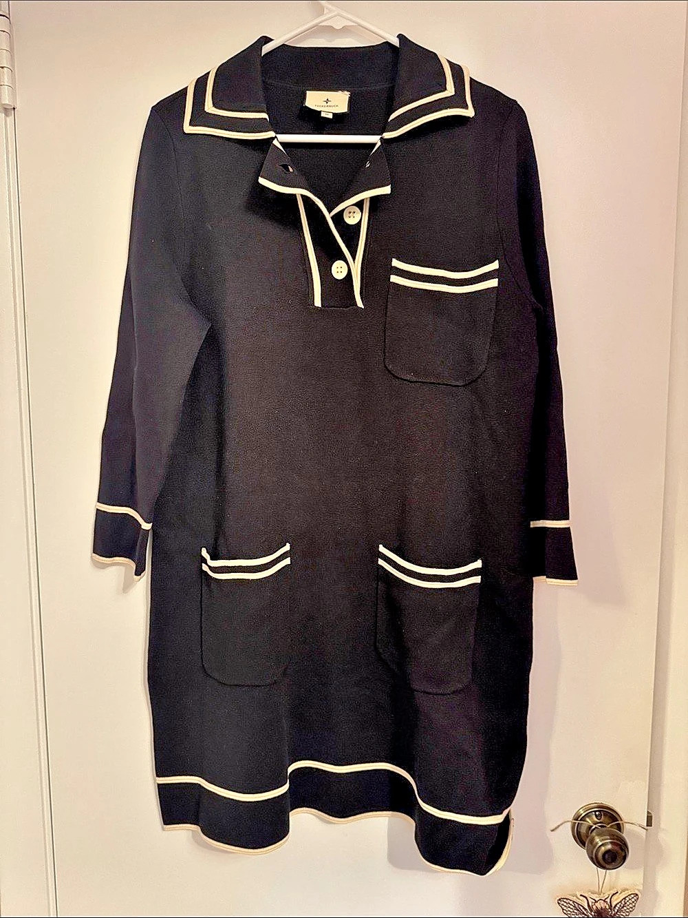 Tuckernuck Eleonora Dress Black Trim Mini Dress Medium